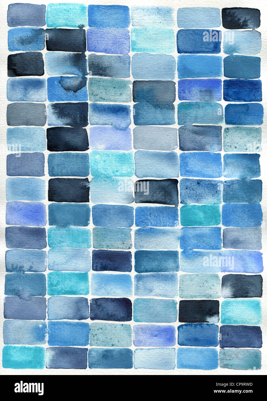 Aquarelle tableau abstrait avec des formes rectangle bleu adapté à utiliser  comme arrière-plan Photo Stock - Alamy