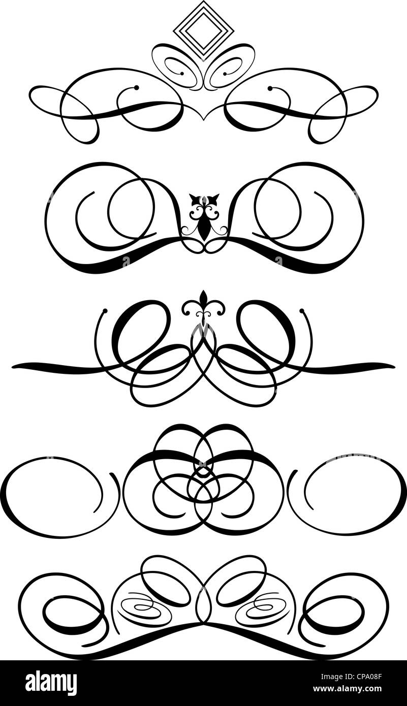 Collection d'ornements décoratifs - idéal pour l'utilisation des sauts de page Banque D'Images