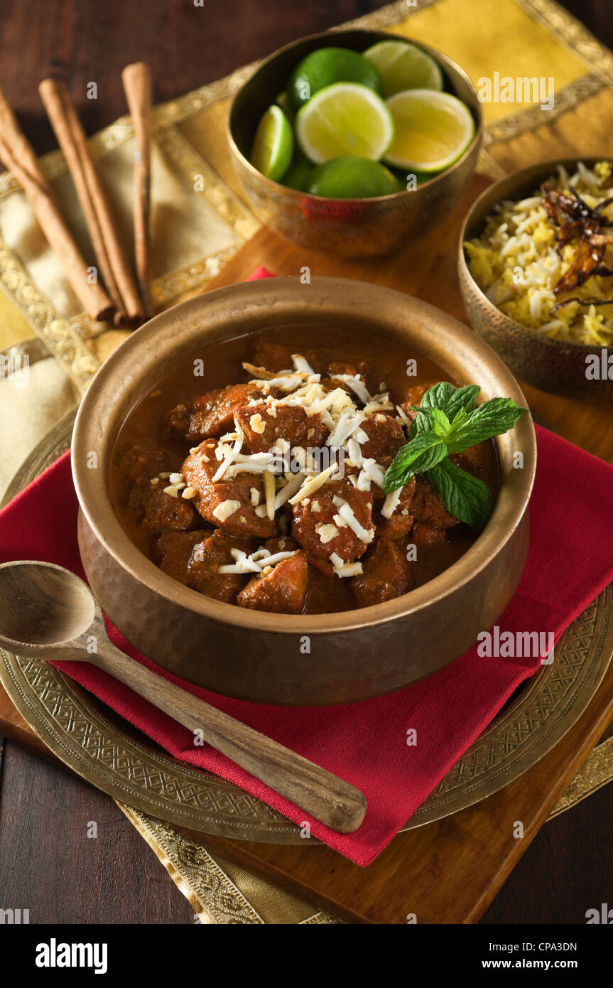 Poulet au curry indiens La cuisine hyderabadi Banque D'Images
