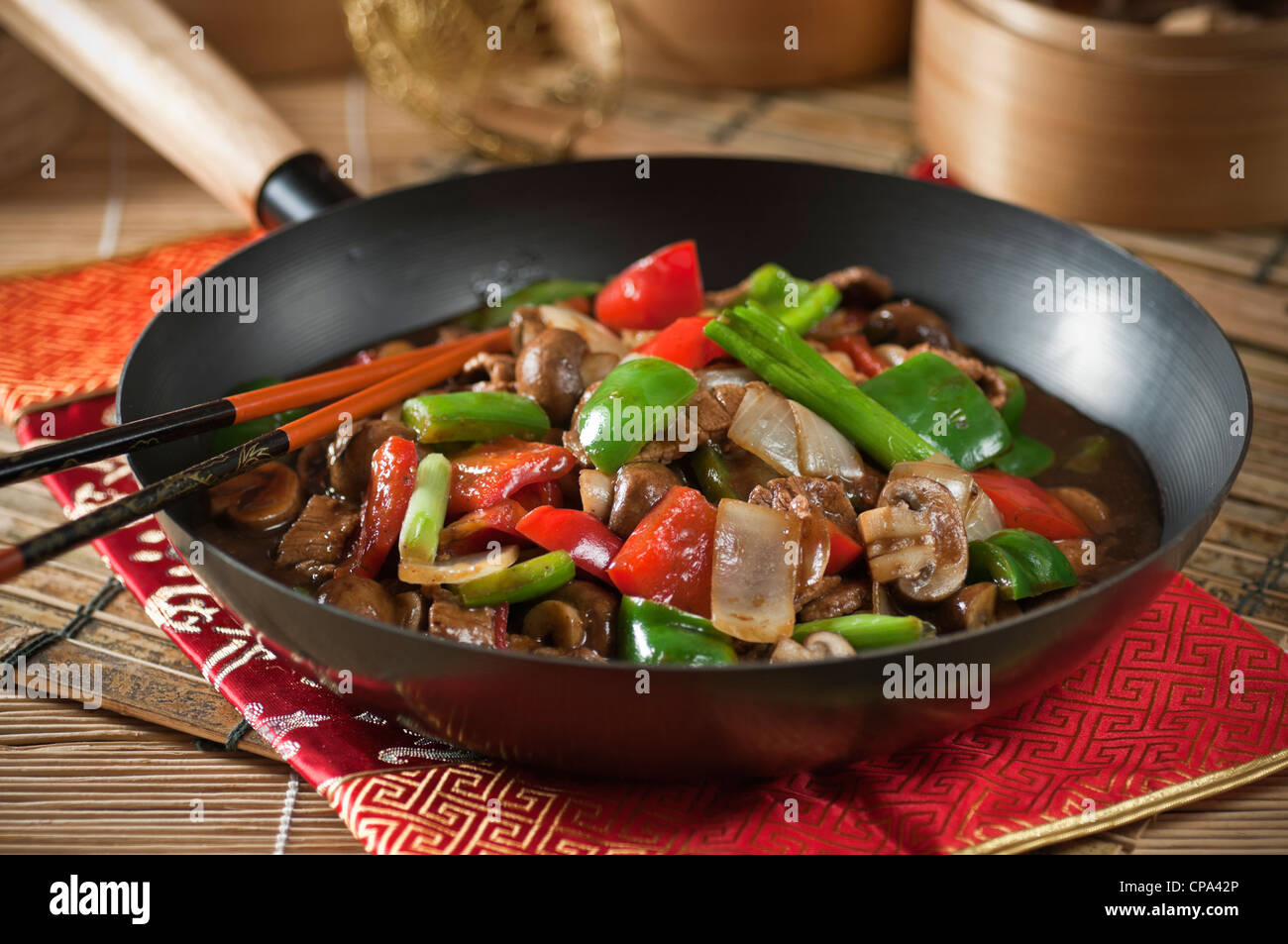 Boeuf en sauce aux haricots noirs Chinese food Banque D'Images