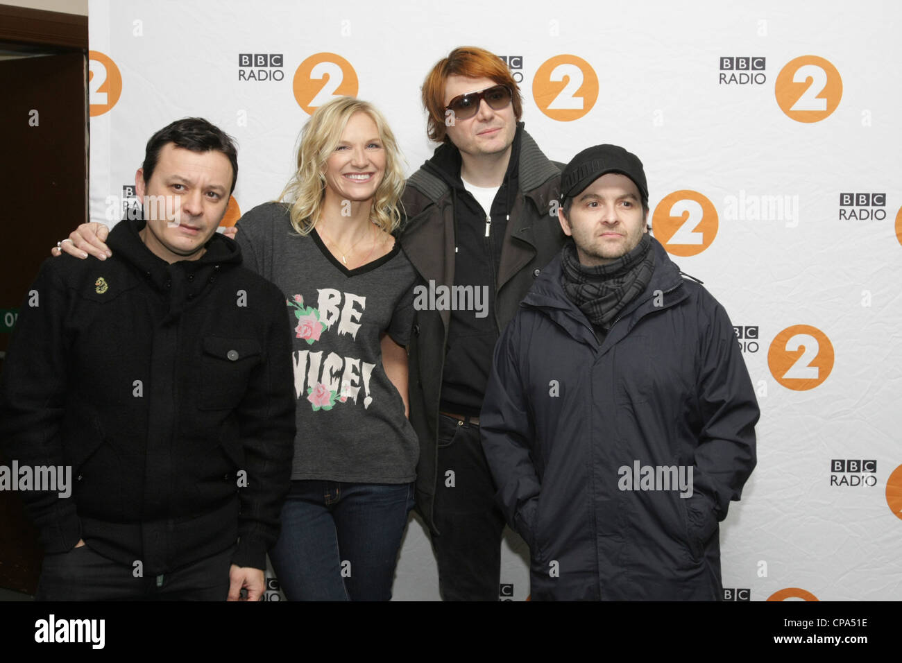 Les rockers Manic Street Preachers retourner dans leur ville natale de Blackwood, Galles du Sud où ce soir, ils vont effectuer une intima Banque D'Images