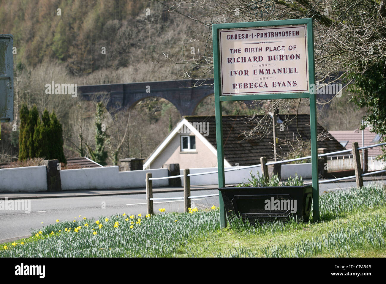 L'acteur gallois Richard Burton sa ville natale de Pontrhydyfen, Port Talbot, Pays de Galles, Royaume-Uni. Banque D'Images