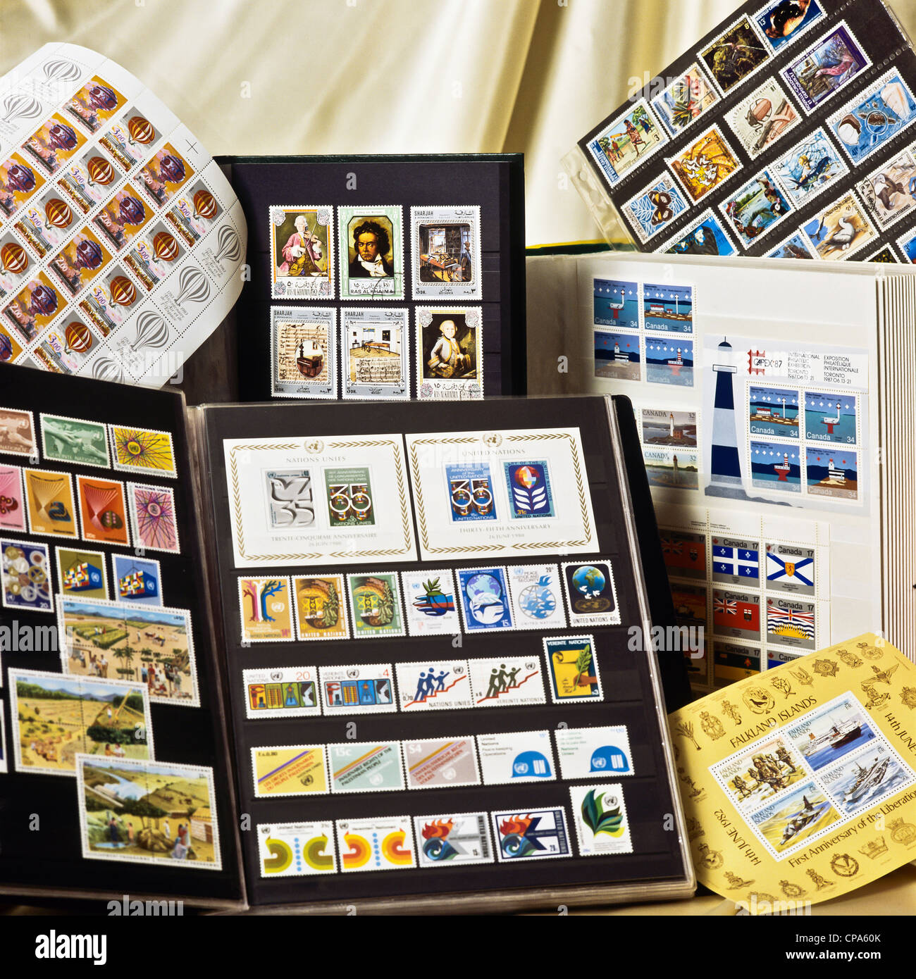 Collection de timbres-poste Banque D'Images