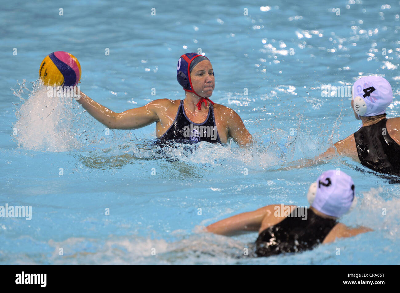 KELLY RULON DES USA L'équipe de water-polo féminin à l'épreuve test de water-polo, water polo Arena, le parc olympique de Londres. 05 mai 2012. Banque D'Images