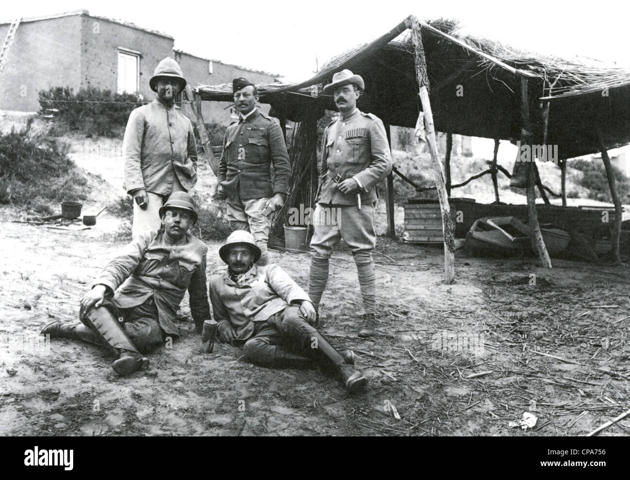 Guerre des Boers correspondants de presse. L'article : gauche W.E.Henley, droit Rider Haggard. Couché : Basilic gauche droite Gott Rudyard Kipling Banque D'Images