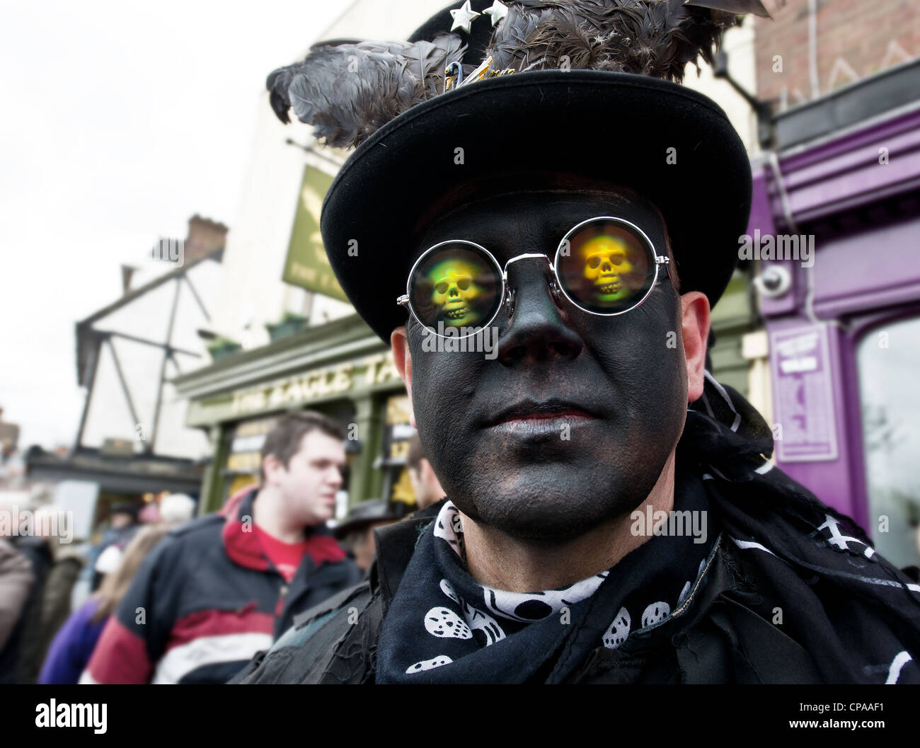 Membre de Wolfs Head et Vixen Border Morris aux socs Festival à Rochester Kent Banque D'Images