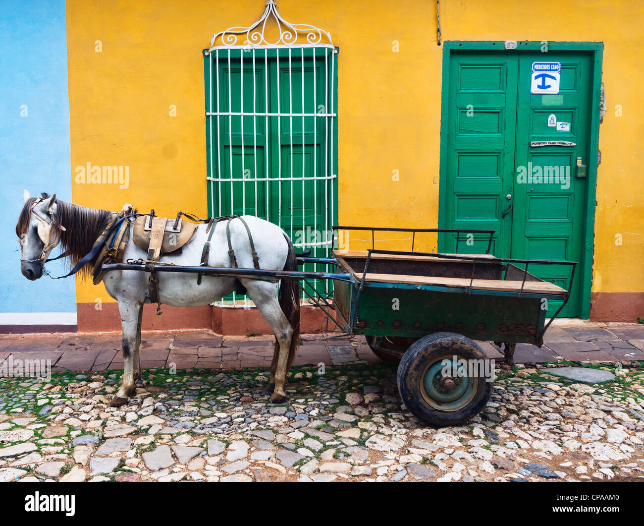 Trinidad, Cuba. Avis de Trinité-street, l'un des sites du patrimoine mondial de LUNESCO depuis 1988. Banque D'Images