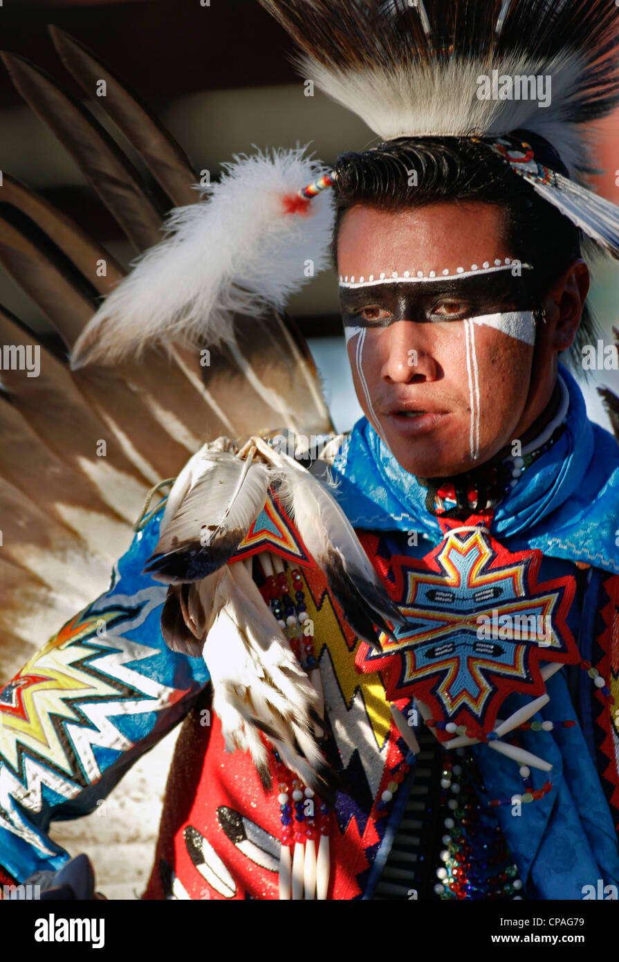 USA, New York, Fort Hall. Les pow-wow participant à la tenue pendant le congrès annuel du Festival Shoshone-Bannock Banque D'Images