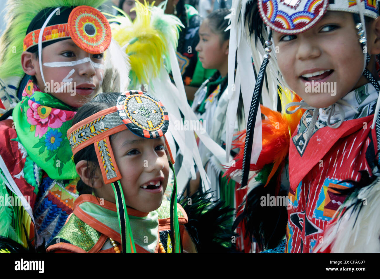 USA, Montana, Crow Agency. Dans les participants des pow-wow a tenu au cours de l'assemblée annuelle, qui aura lieu juste Crow au Crow Agency, Montana Banque D'Images