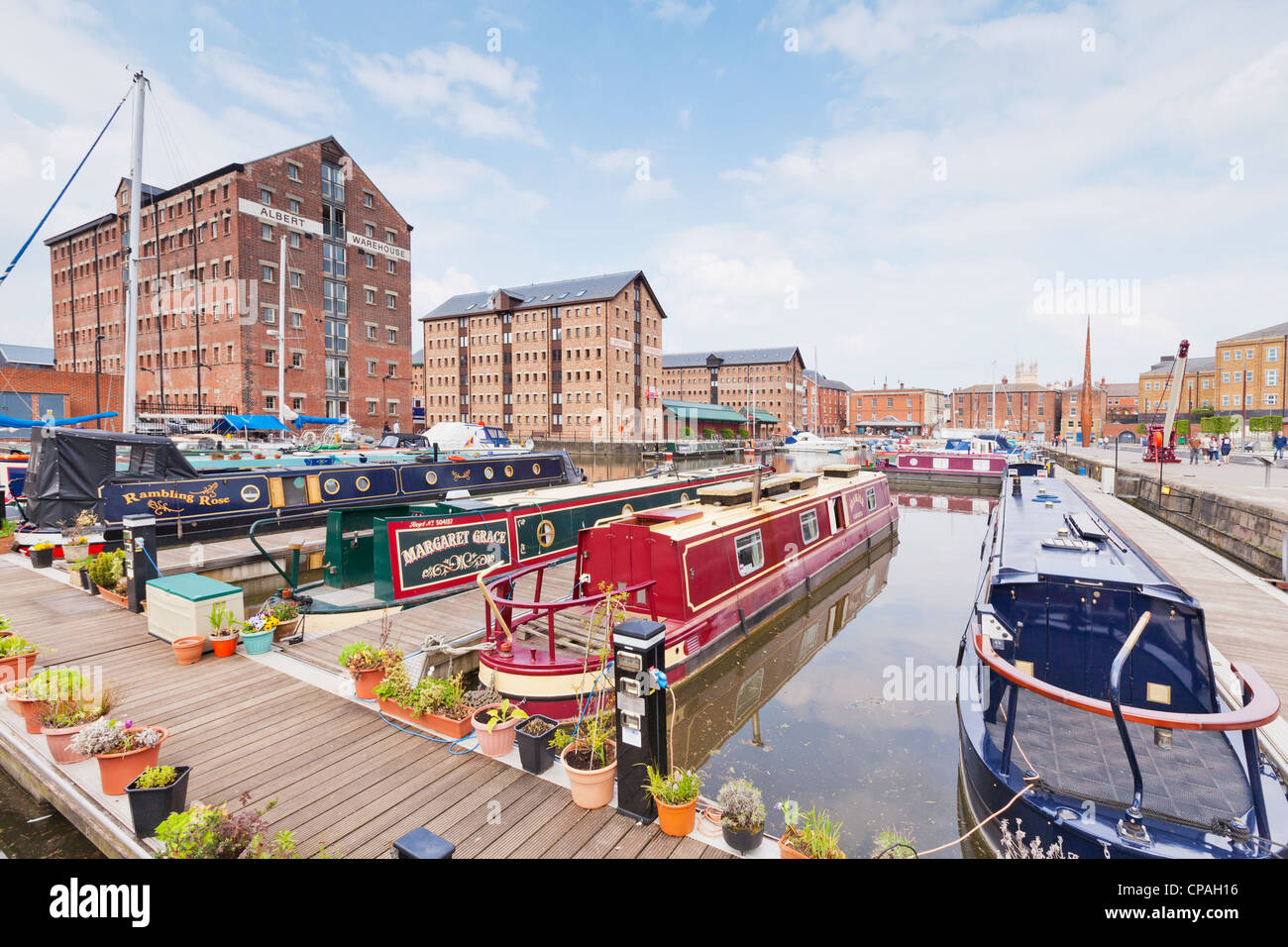 Le bassin de Victoria au Gloucester Docks restaurés. Banque D'Images