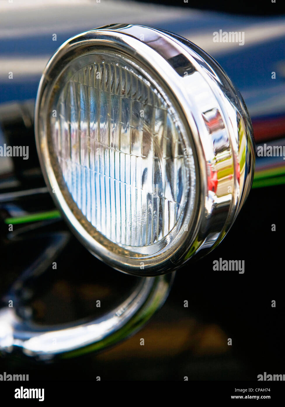USA, Ohio, Cookeville. Détail de vintage car sur l'écran lors d'une exposition de voitures anciennes. Banque D'Images