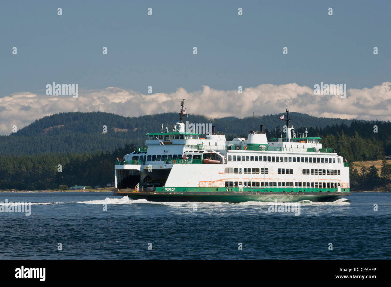 États-unis, WA, îles San Juan. Auto Plus/traversier pour passagers en nous. Banque D'Images