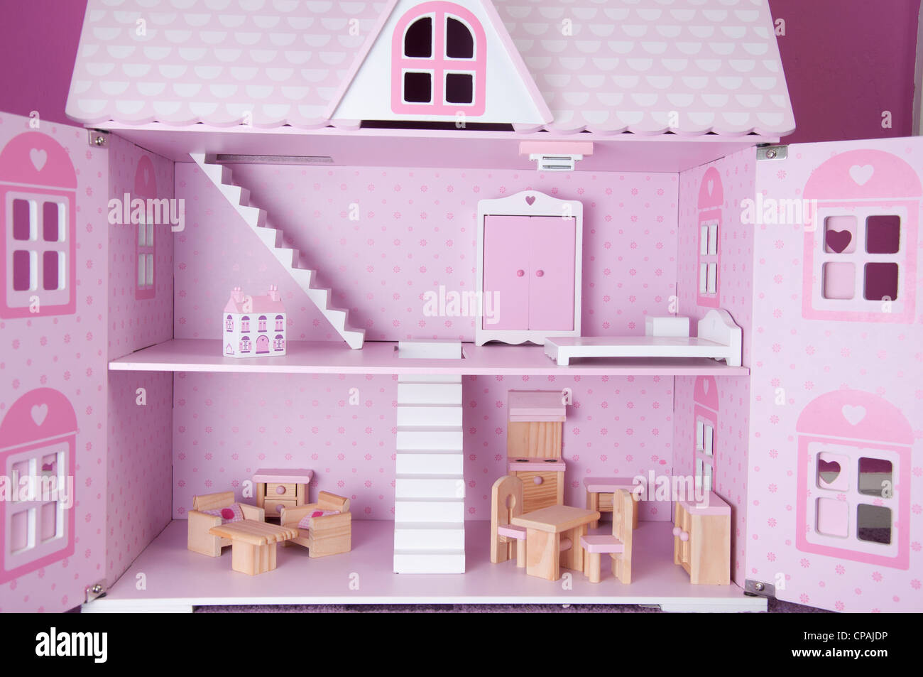 La Maison des poupées rose Banque D'Images