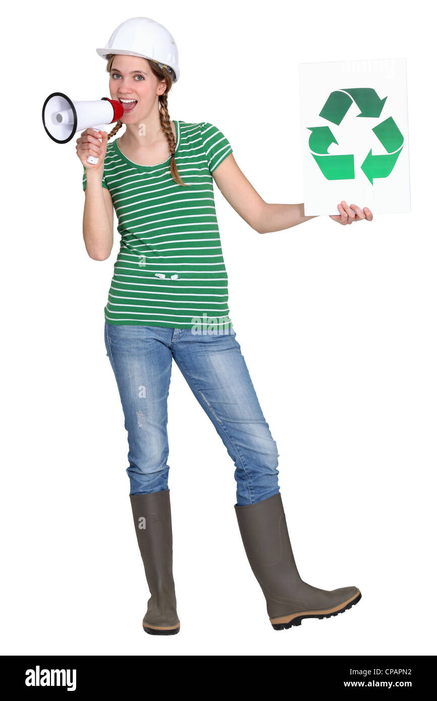 L'éco-friendly campagne tradeswoman Banque D'Images