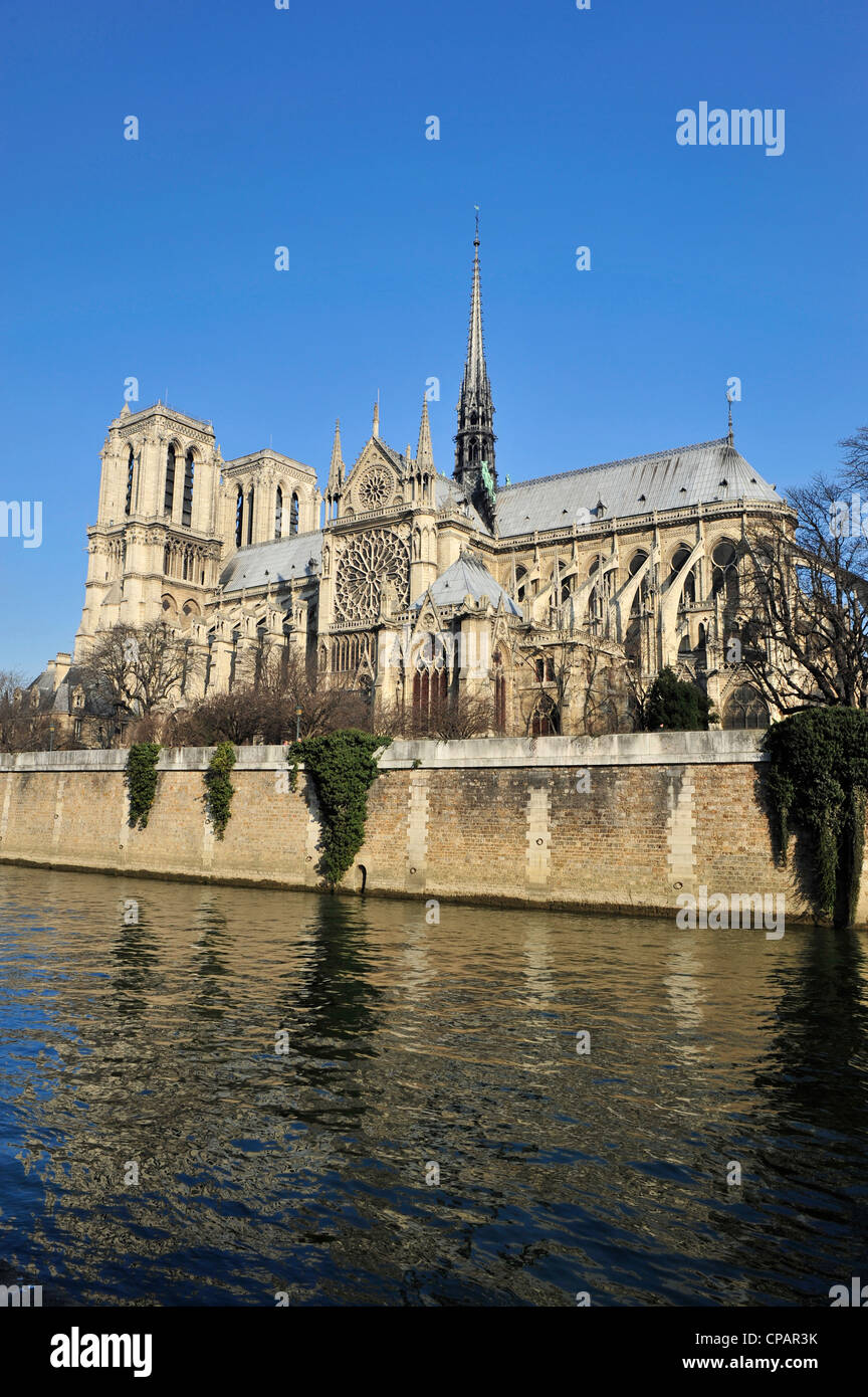 Notre Dame et de la Seine, Paris, France, Europe Banque D'Images