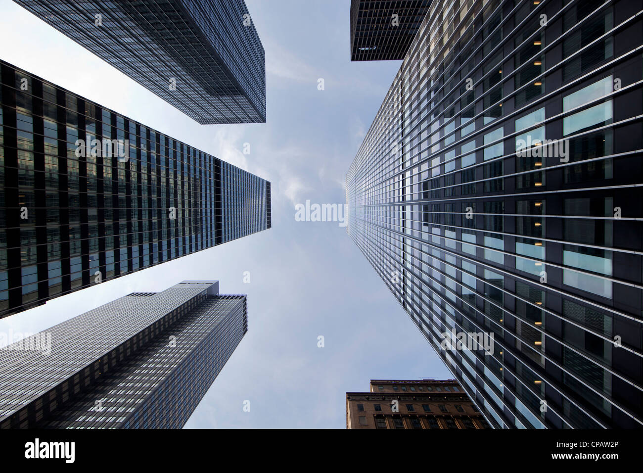 JP Morgan Chase bâtiments à 270 (à droite) et 277 (à gauche) Park Avenue à Manhattan, New York City Banque D'Images