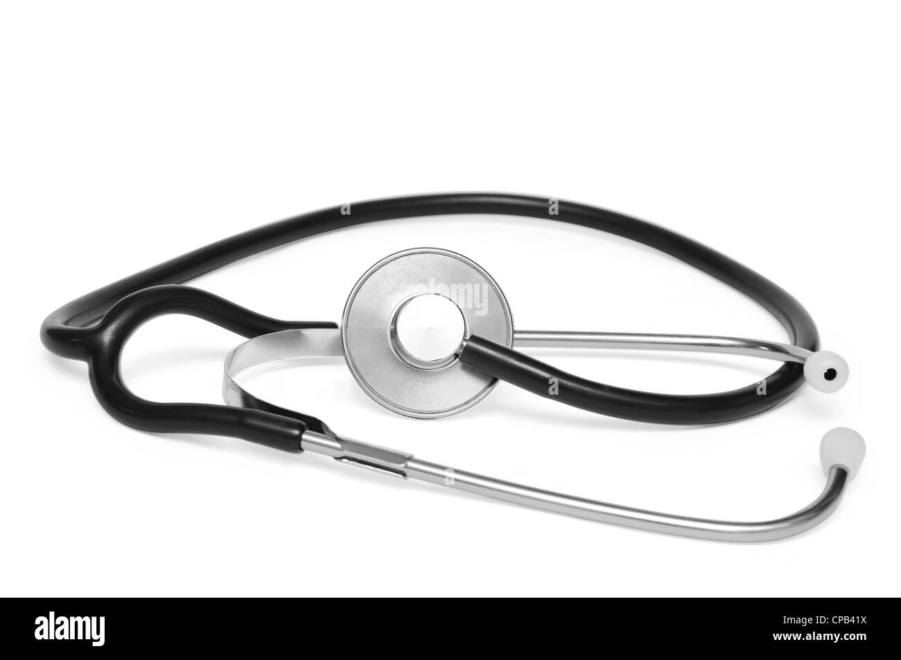 Stethoscop over white background with clipping path Banque D'Images