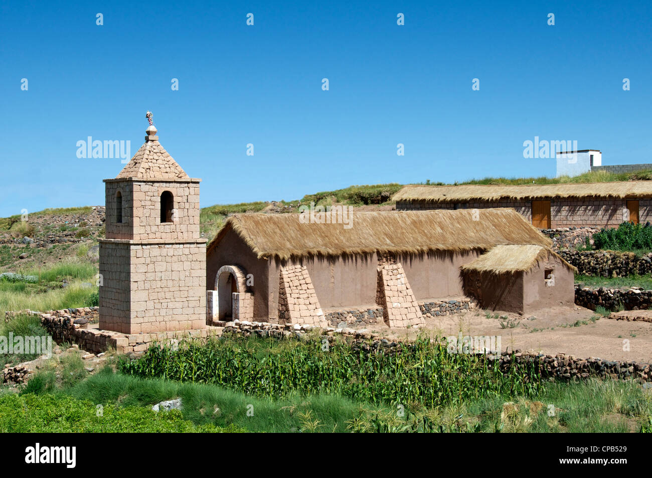 Église San Bartolome Socaire désert Atacama Région d'Antofagasta au Chili Banque D'Images