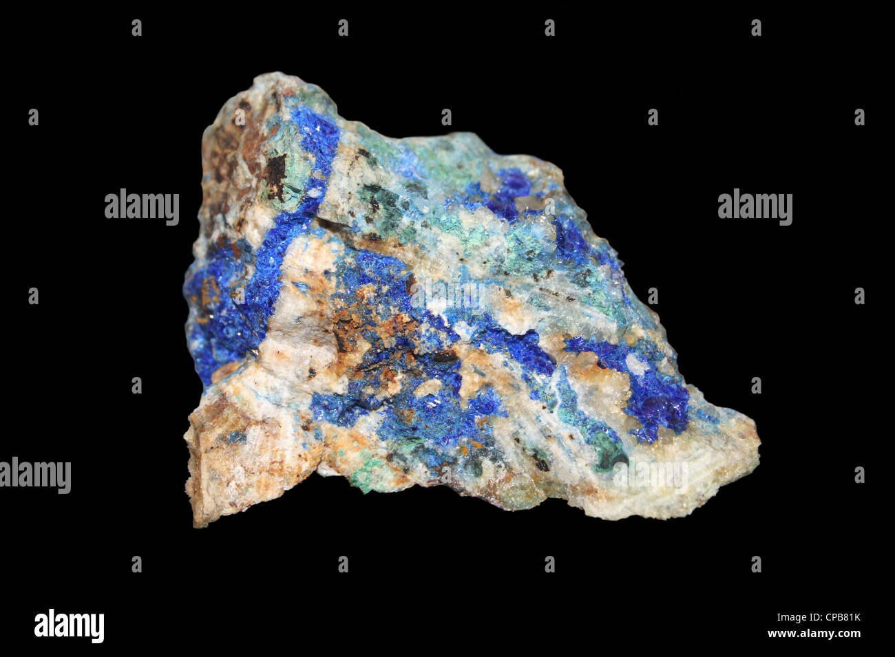 Linarite - hydroxyde de cuivre du sulfate de plomb, Caldbeck Fells, Cumbria (Royaume-Uni) Banque D'Images