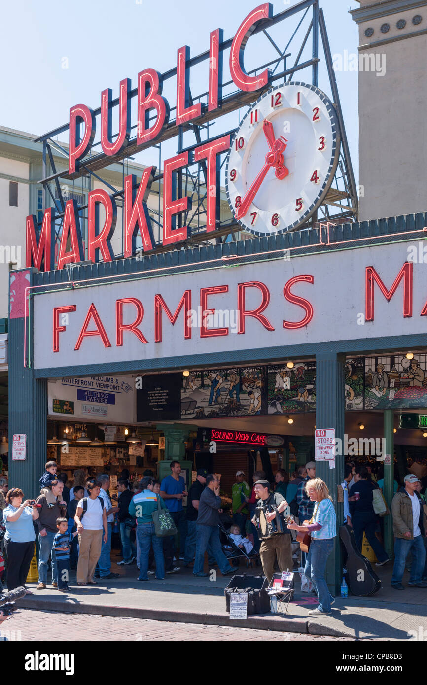 Les Pike Place Market Seattle Banque D'Images