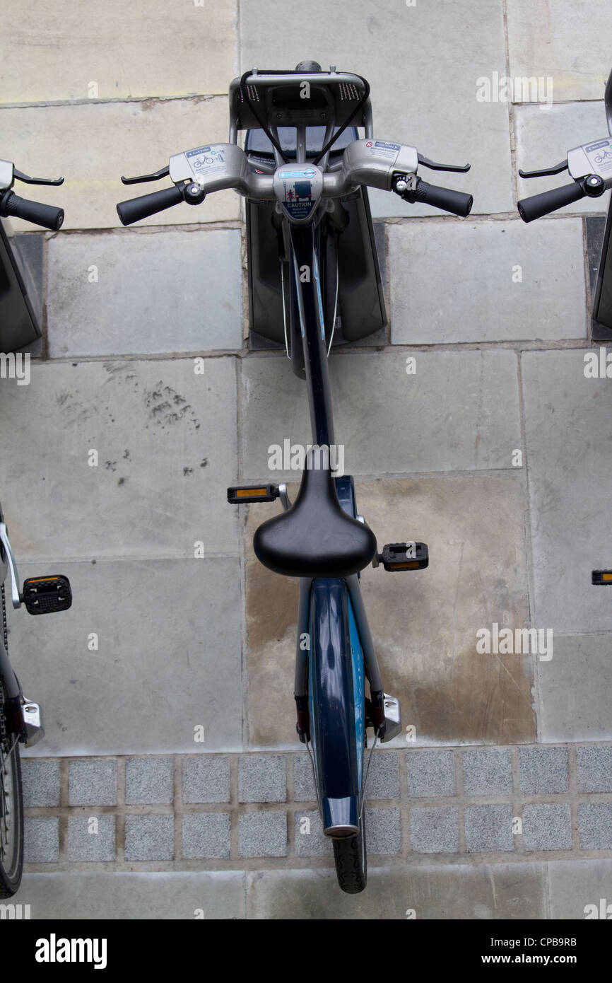 Boris bikes, Londres location de vélo, des vélos barclays bleu Banque D'Images