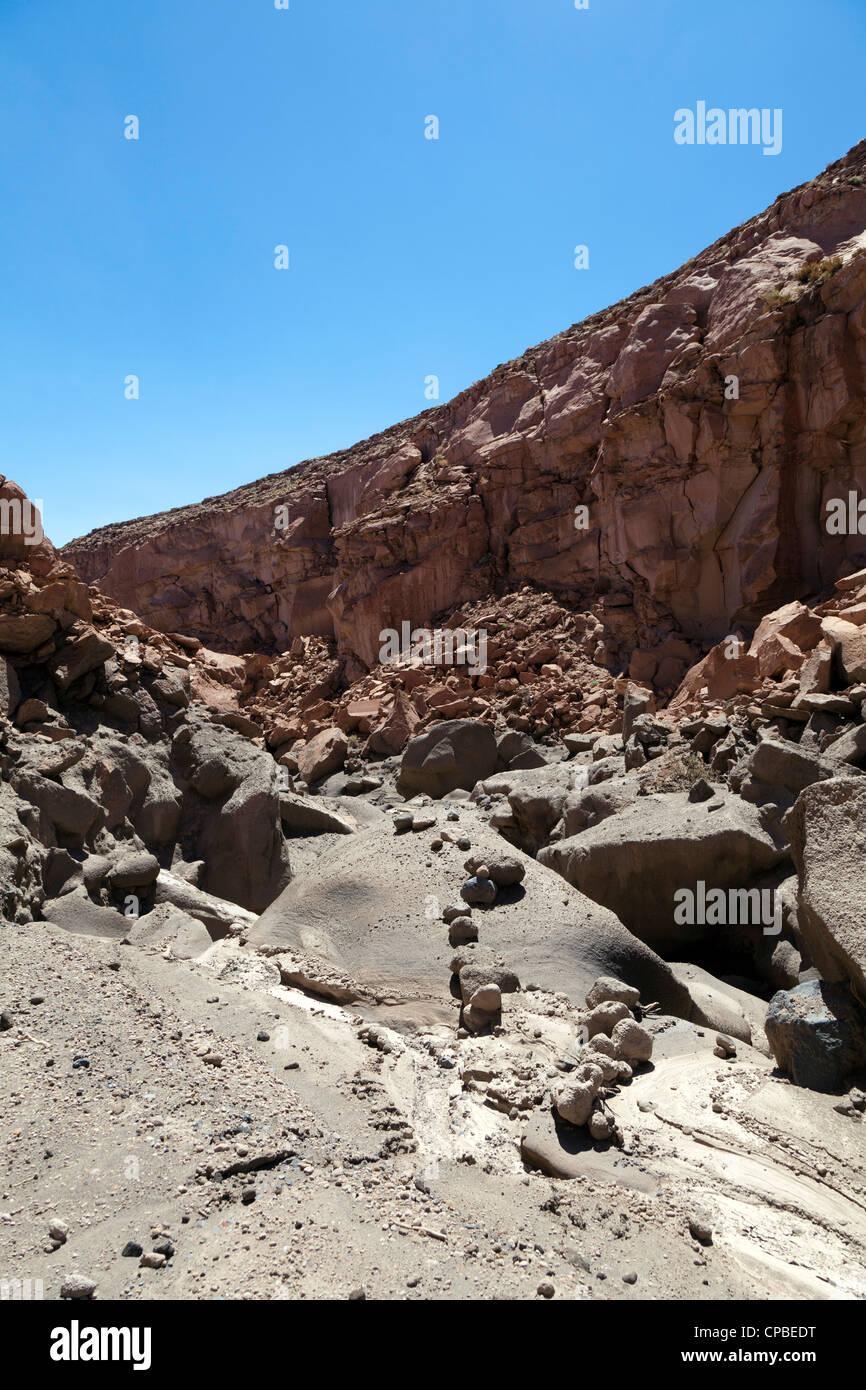 Quezala à distance le ravin, près de Talabra, Désert d'Atacama, Chili Banque D'Images