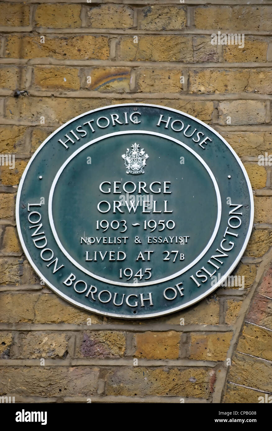 Département du Nord-Est plaque de maison historique marquant un accueil de l'écrivain George Orwell, canonbury Square, Londres, Angleterre Banque D'Images