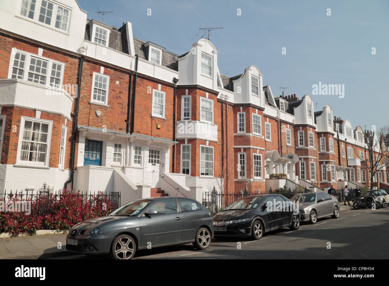 Vue générale des propriétés sur Gunterstone Road, Hammersmith et Fulham, London, W14 Banque D'Images