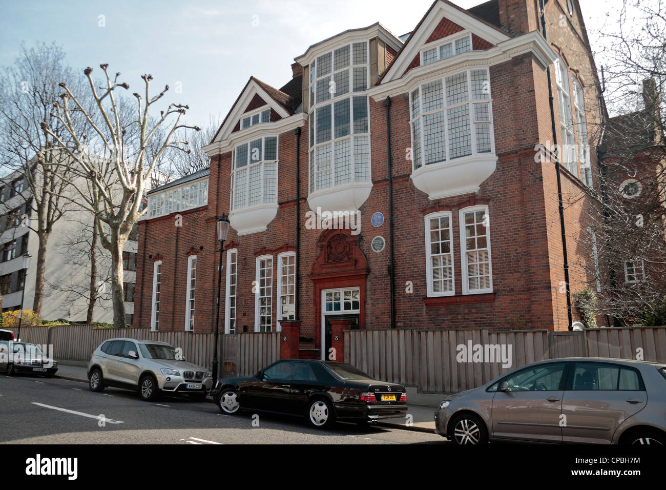 L'ancien domicile de l'artiste Marcus Stone & réalisateur Micheal Powell à 8 Melbury Road, Kensington, London W8, au Royaume-Uni. Banque D'Images