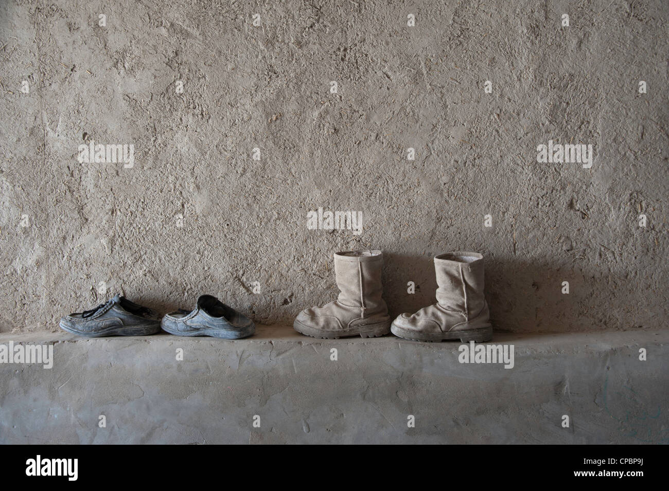 Des chaussures dans le Helmand (Afghanistan) Banque D'Images