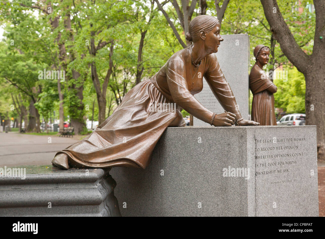 Lucy Stone dans le Boston Women's Memorial Banque D'Images
