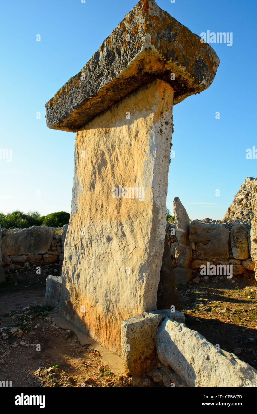 Taula de Trepucó, un monument préhistorique énigmatique à Minorque aux Baléares, Espagne Banque D'Images