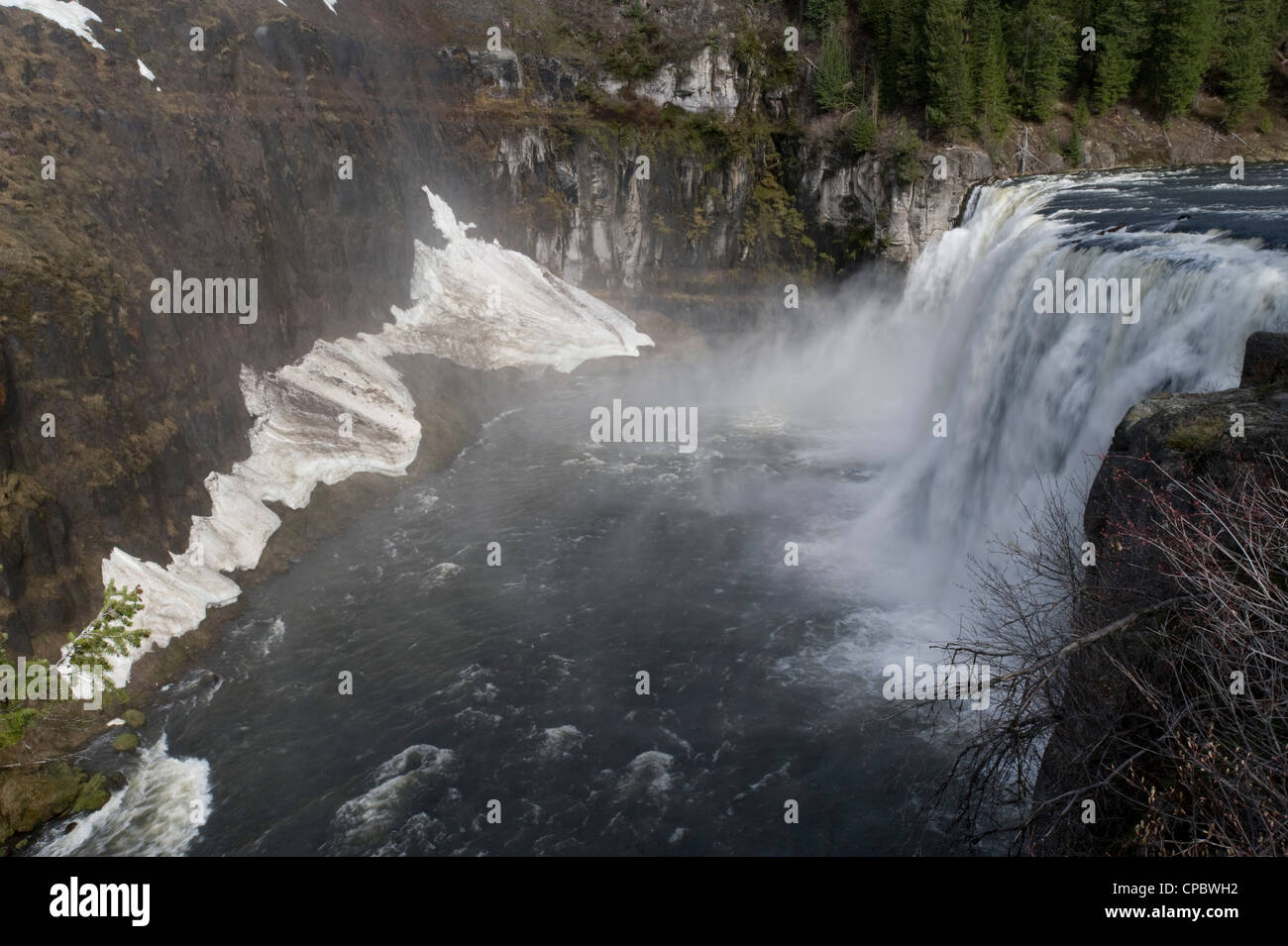 USA, New York, la région de Mesa Falls, Snake River, Henry's Fork, Mesa Falls, Mesa Falls, Cascade, chutes, Banque D'Images