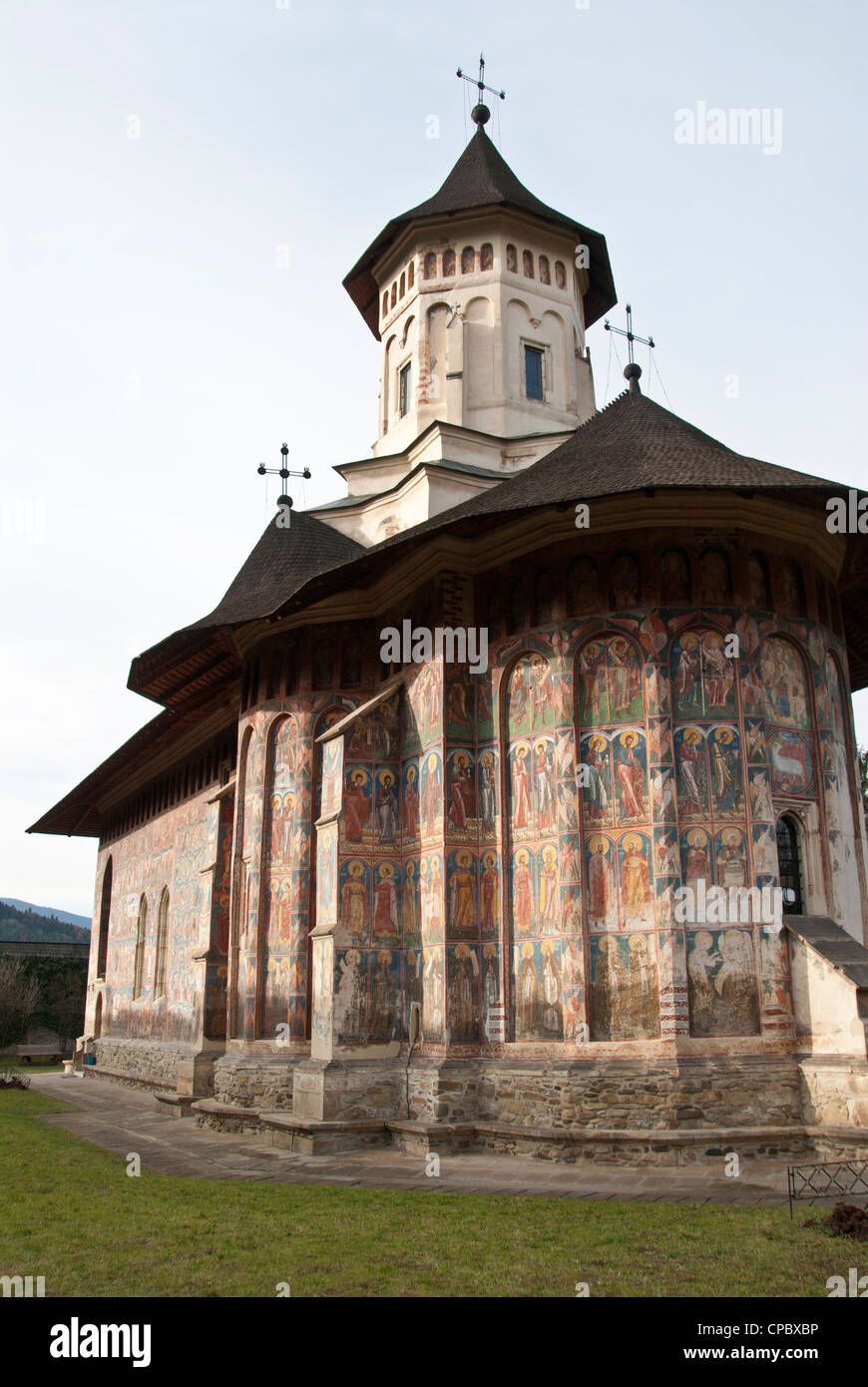 Le monastère de Sucevita, patrimoine mondial de l'UNESCO, la Bucovine, Roumanie Banque D'Images