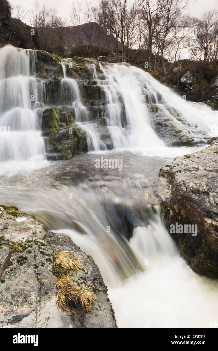 Ardessie Falls, près de Dundonnell, Ross-shire, en Écosse. Banque D'Images