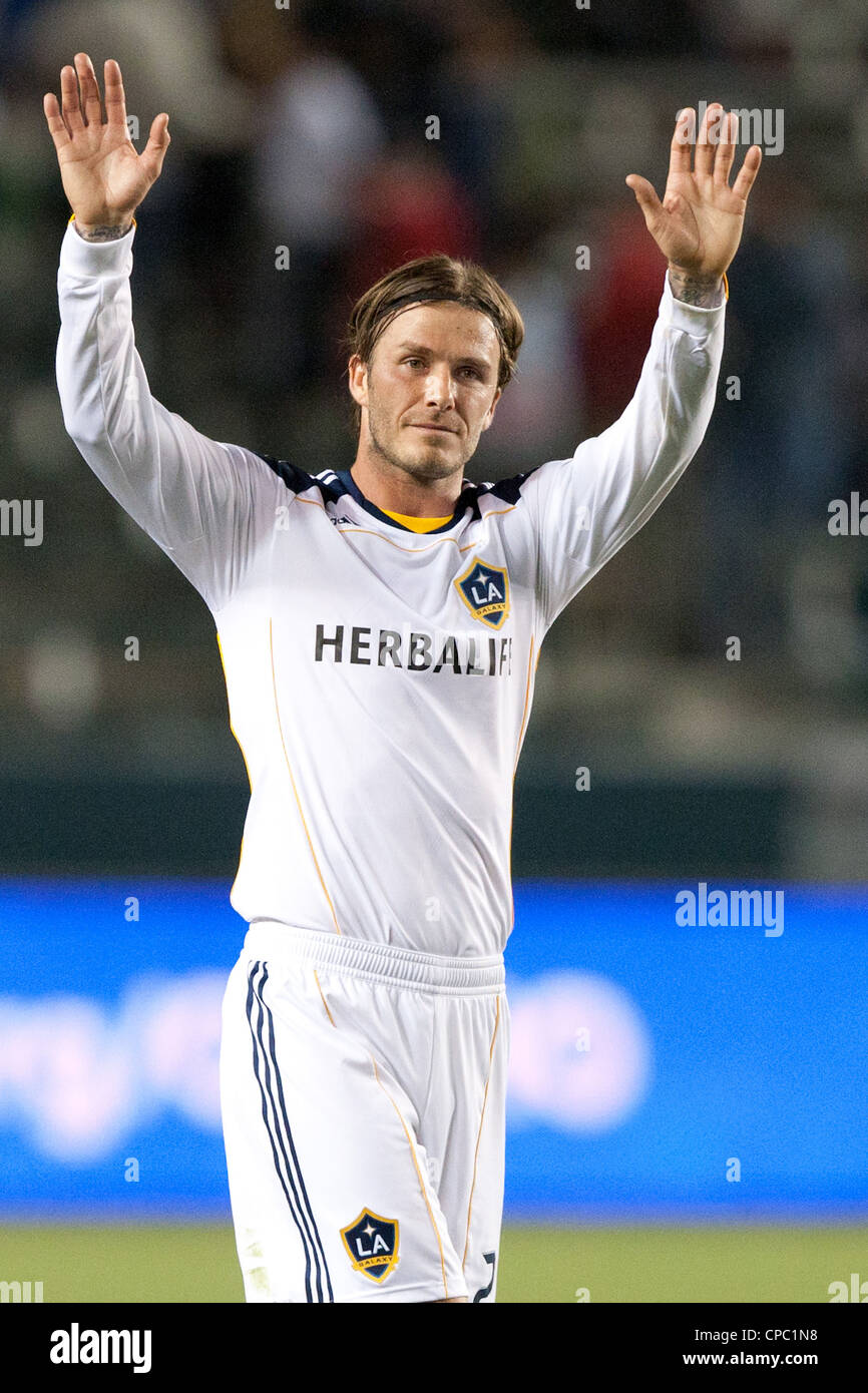 Los Angeles Galaxy David Beckham M # 23 au cours de la MLS match entre les Timbers de Portland et le Los Angeles Galaxy. Banque D'Images