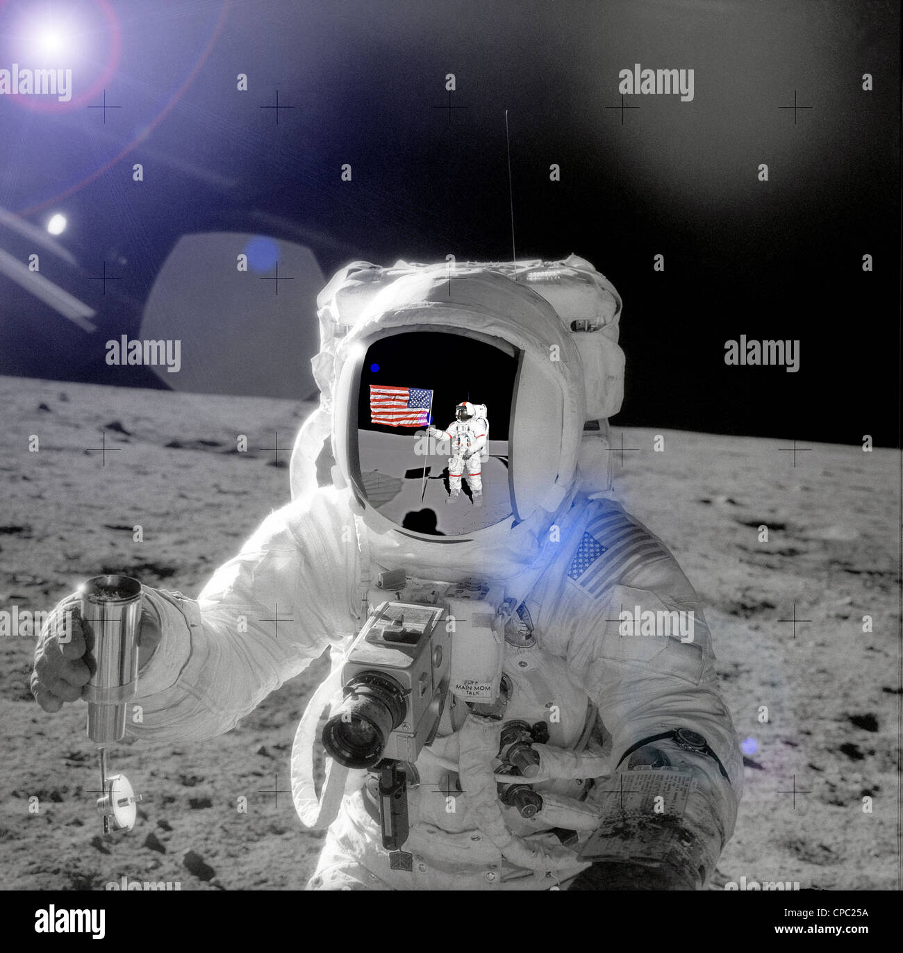 Drapeau sur la lune Banque de photographies et d’images à haute ...