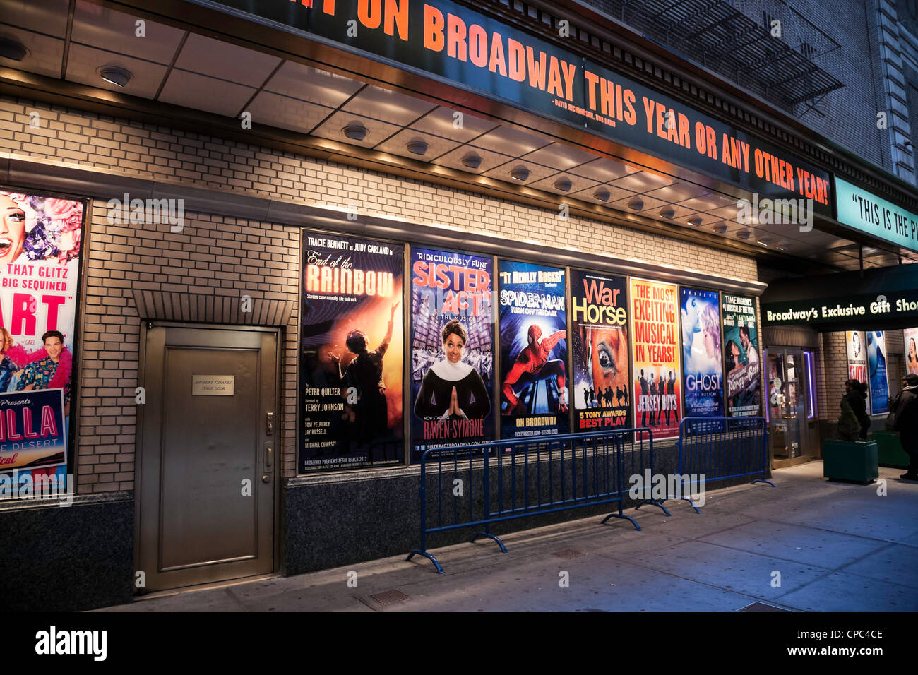 Broadway Affiches, Shubert Alley, Times Square, NYC Banque D'Images