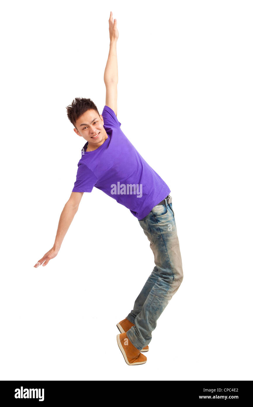 Toute la longueur de la danse jeune homme élégant Banque D'Images