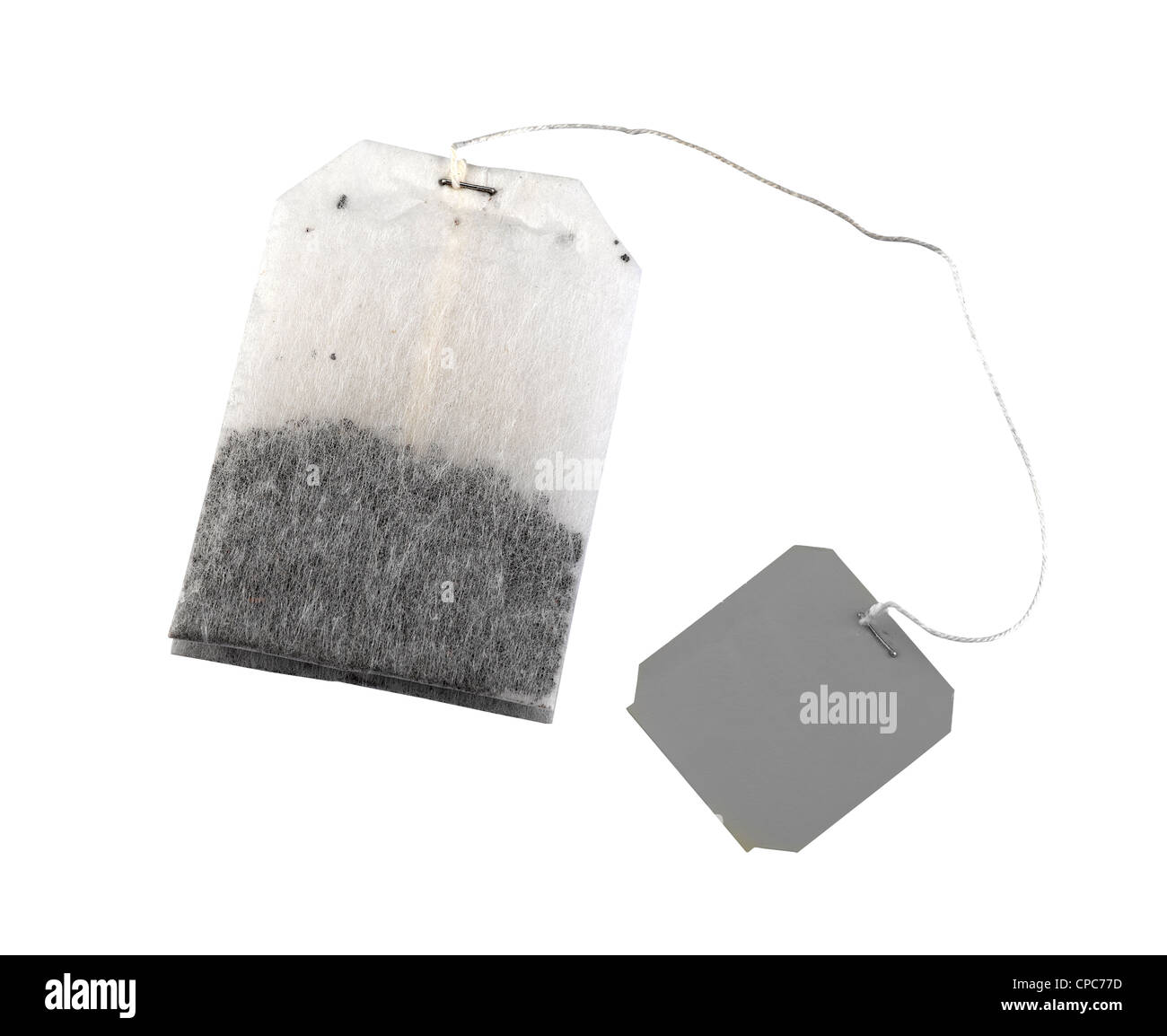 Sachet à thé isolé sur un fond blanc, chemin de détourage Banque D'Images