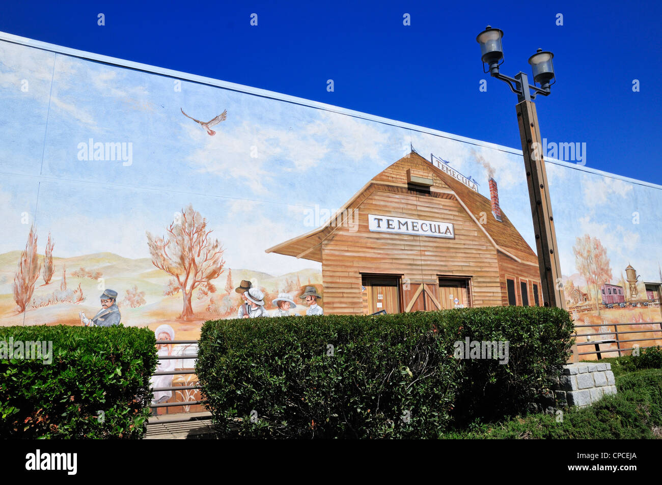 Partie d'une fresque géante sur le côté d'un immeuble en Tmecula vieille ville, en Californie Banque D'Images