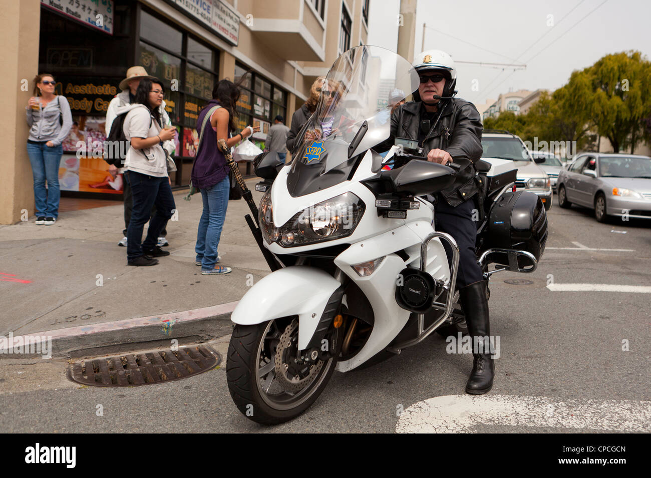 Moto-cop - San Francisco, California USA Banque D'Images
