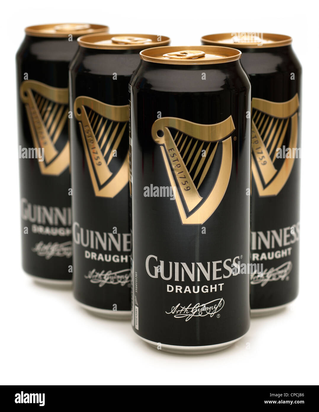 Quatre canettes de Guinness projet Banque D'Images