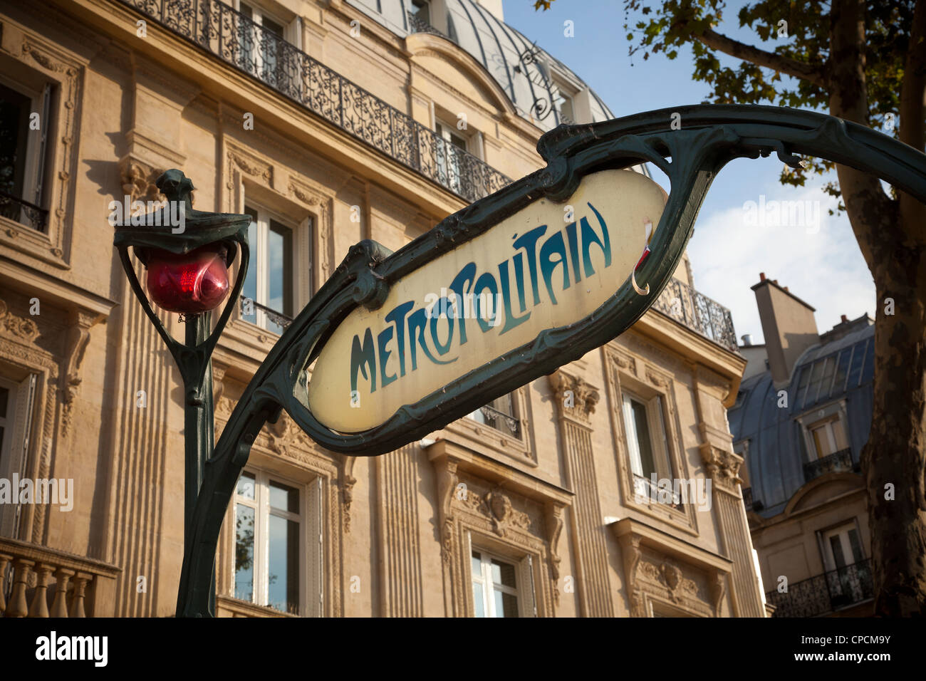 Paris Métro signe. Paris, France. Banque D'Images