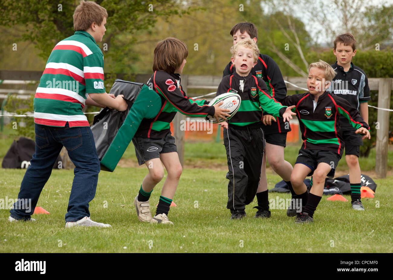 Match de rugby Junior Boys, Newmarket Suffolk UK Banque D'Images