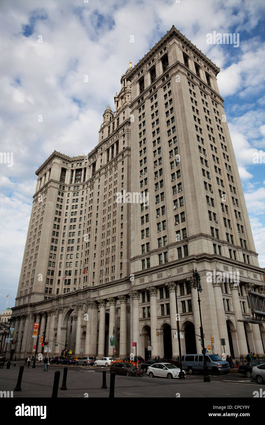 Manhattan Municipal Building à 1 Centre Street à Manhattan, New York City. Conçu par Cass Gilbert. Banque D'Images