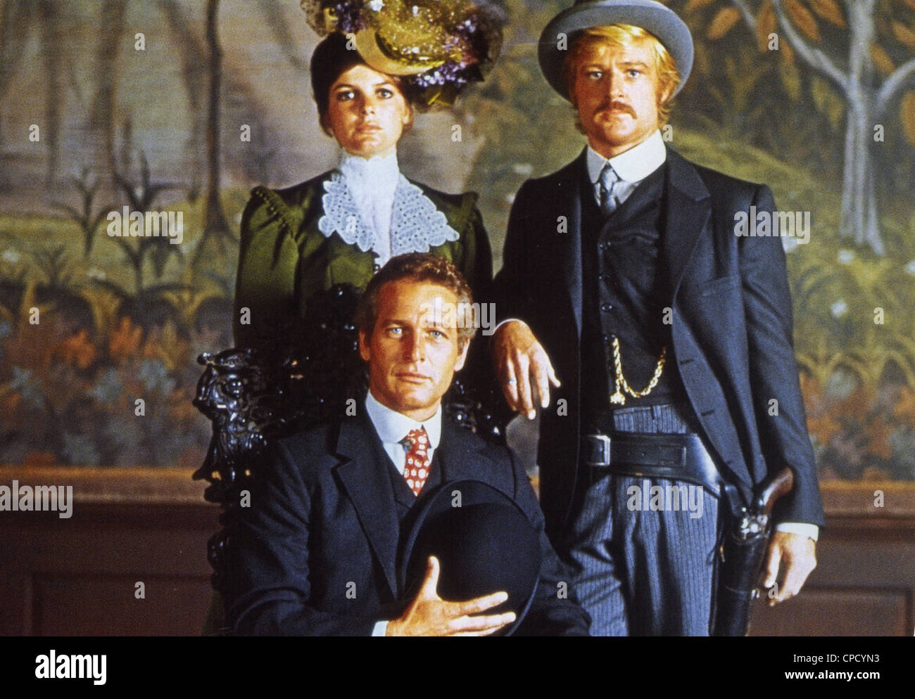 BUTCH CASSIDY ET LE KID 1969 TCF film avec Paul Newman (Butch), Katharine Ross (Etta) à côté de Robert Redford(Sundance) Banque D'Images