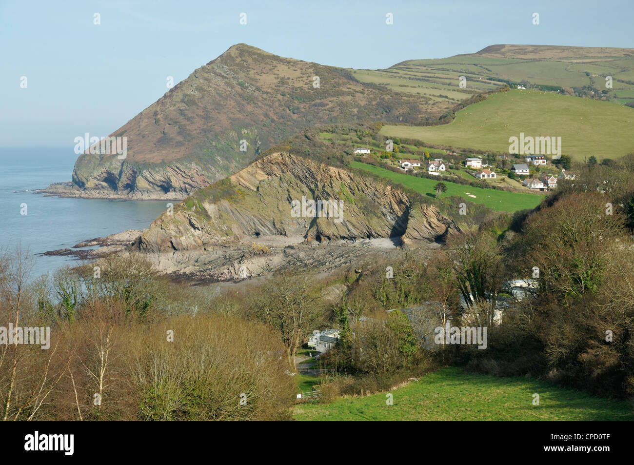 Point de mots cachés et de Combe Martin Beach, Devon Banque D'Images