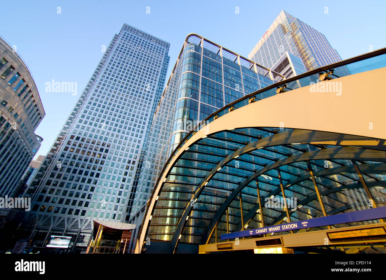 La station de Canary Wharf, Isle of Dogs, Docklands, Londres, Angleterre, Royaume-Uni, Europe Banque D'Images