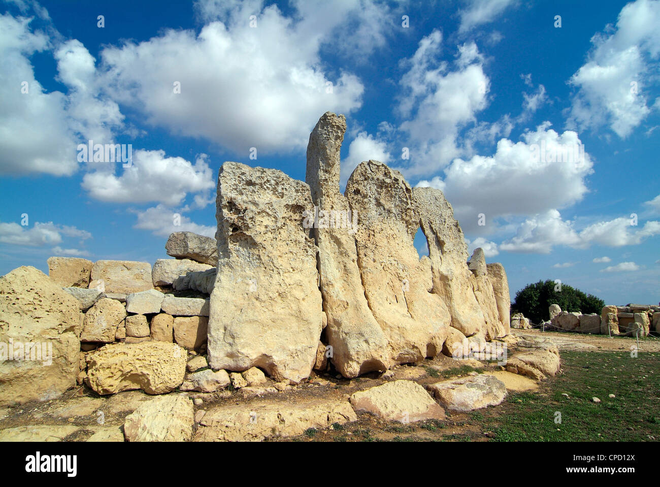 Hagar Quim Temple, UNESCO World Heritage Site, Malte, Méditerranée, Europe Banque D'Images